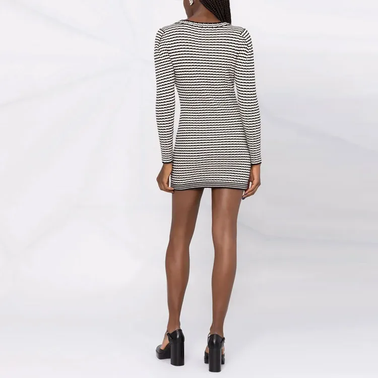 Self portrait Striped Knit Mini Dress-3