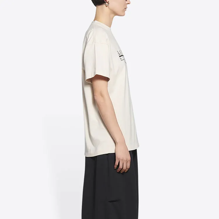 Balenciaga T Shirts Women's Light Beige-5