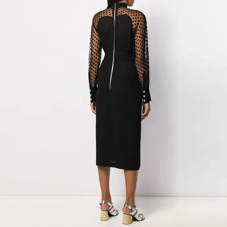 BALMAIN Long-Sleeved Dresses Women's Black-3