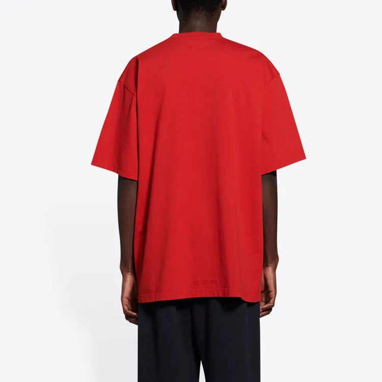 Balenciaga T Shirts Men Rose Red-3