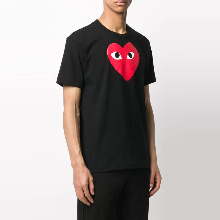 CDG Play T Shirts Men Black-1