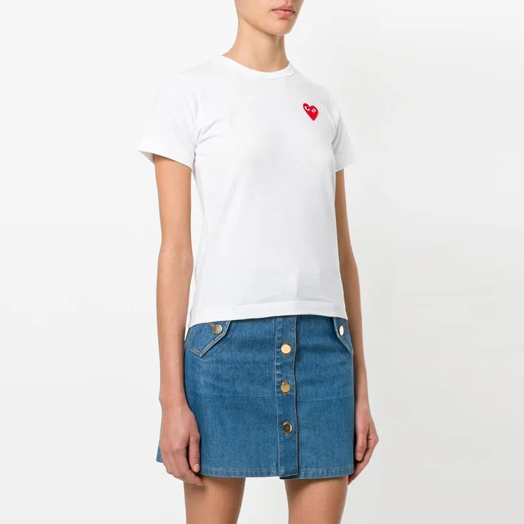 CDG Play Mini Heart Tee 'White'-3