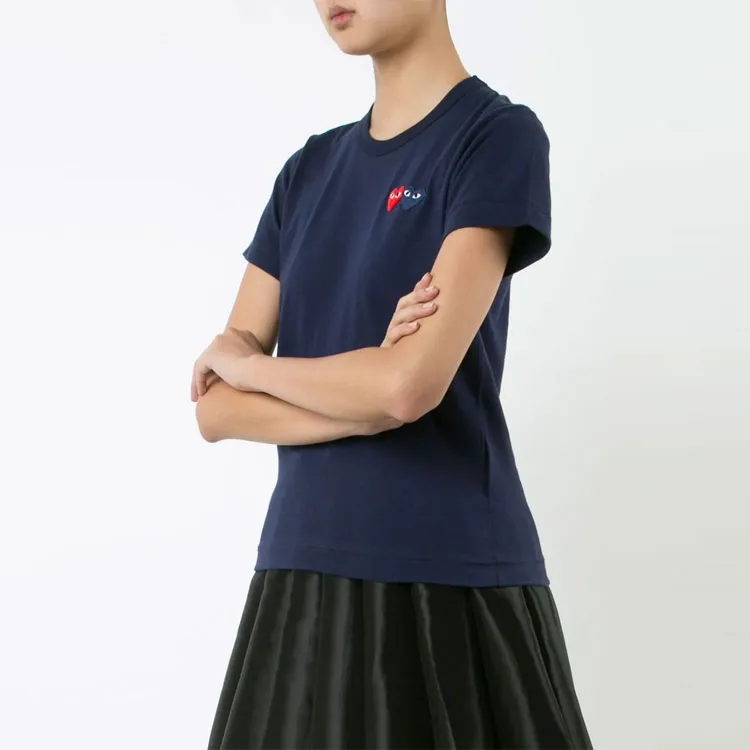 CDG Play T Shirts Women's Marine Blue-2