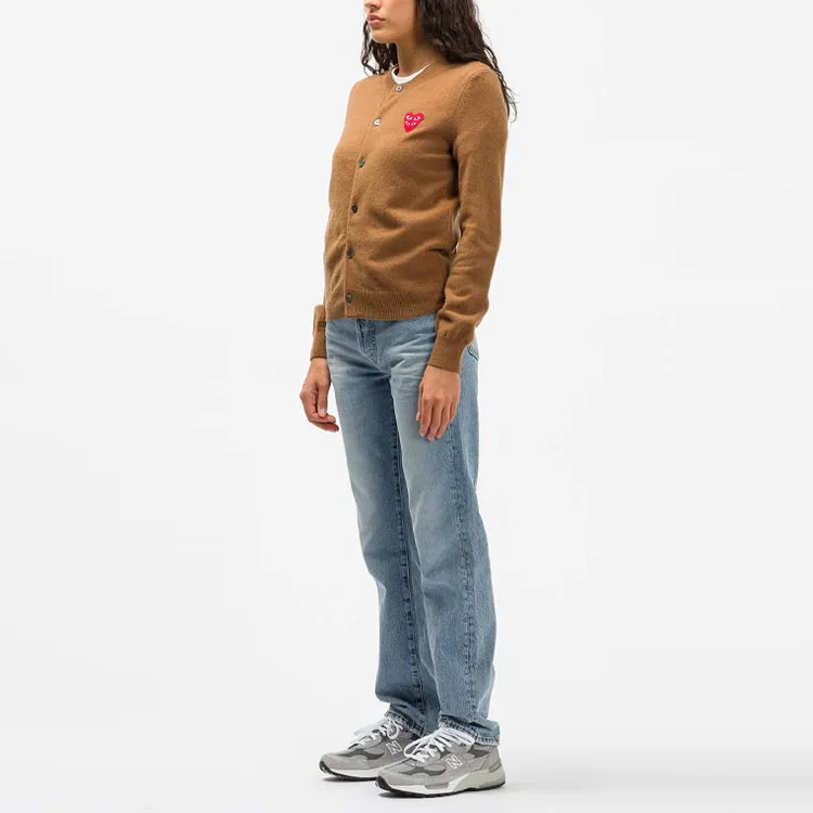 CDG Play Sweaters Women's Brown-3