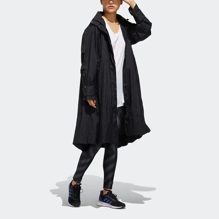 Adidas Women's Light Woven Long Jacket Black-4
