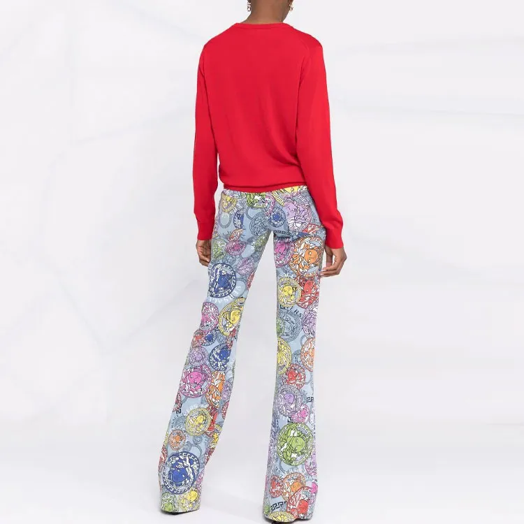 VERSACE Loose Fit Sweater Women's Red-3