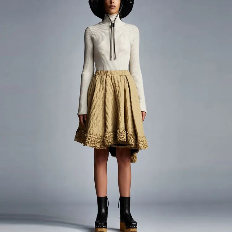 Moncler Casual Long Skirts Women's Yellow-1
