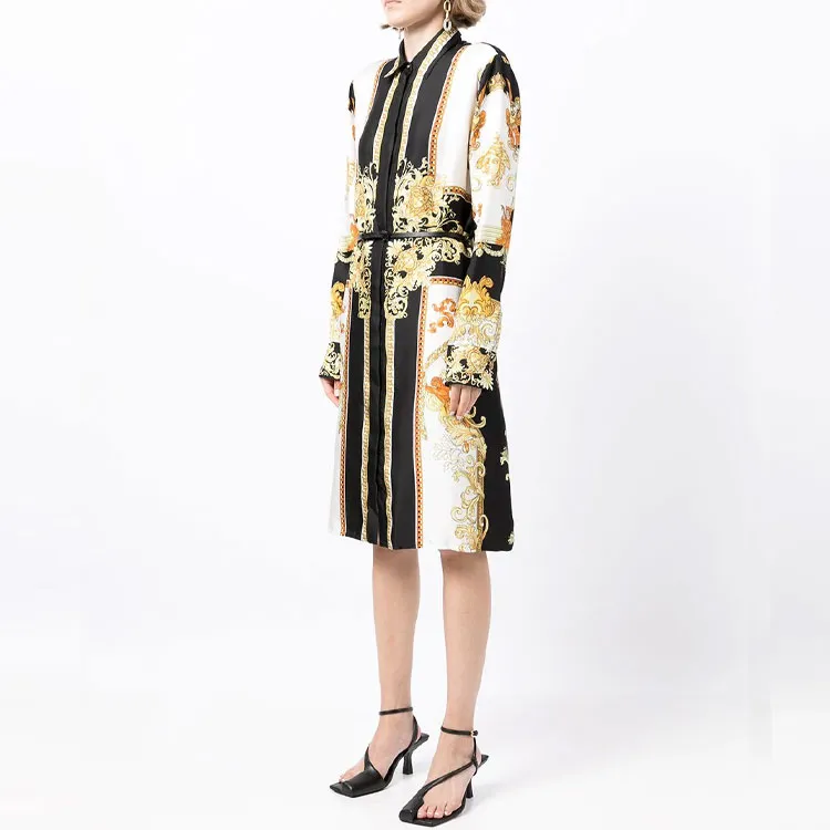 VERSACE Long Sleeved Dress Women's Black-3