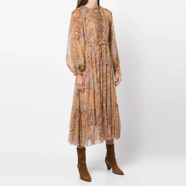 Zimmermann Long-Sleeved Dresses Women's Orange-3