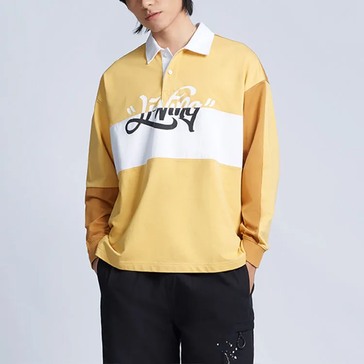 LINING Skateboard Polo Shirts Men Yellow-2