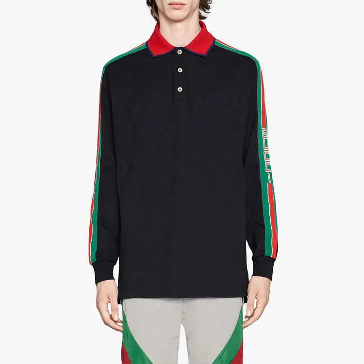GUCCI Long Sleeve Logo Polo-3
