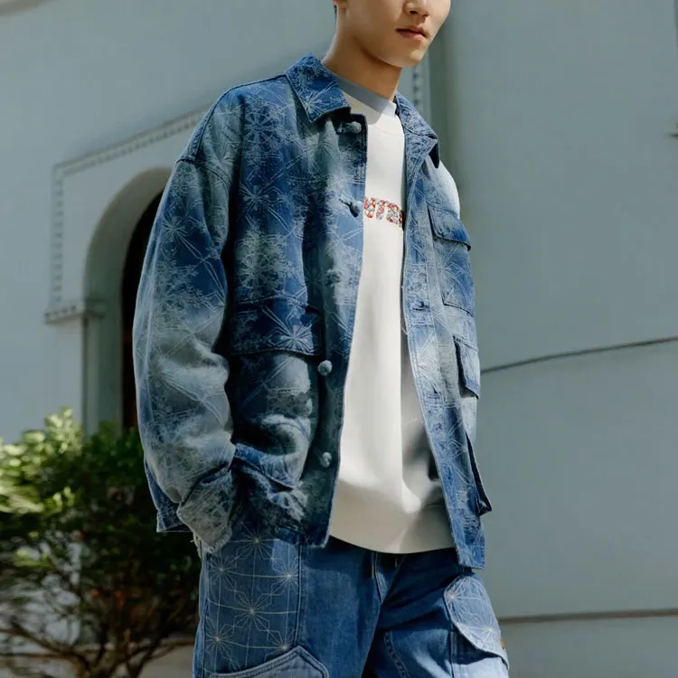 LiNing CF Journey Series Denim Jacket Unisex Blue-3