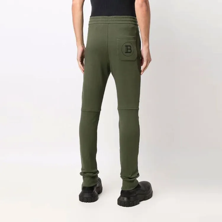 BALMAIN Knitted Sweatpants Men's Army Green-2