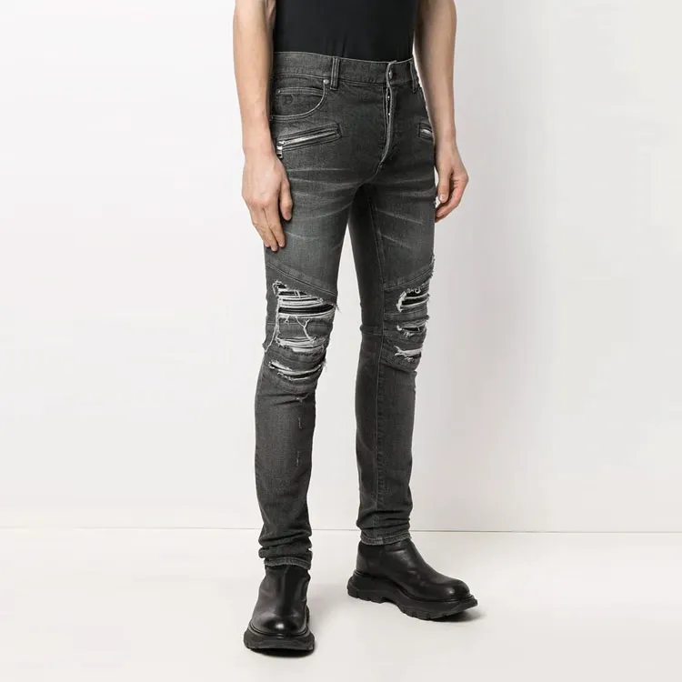 BALMAIN Ripped detailing Slim fit Jeans-1