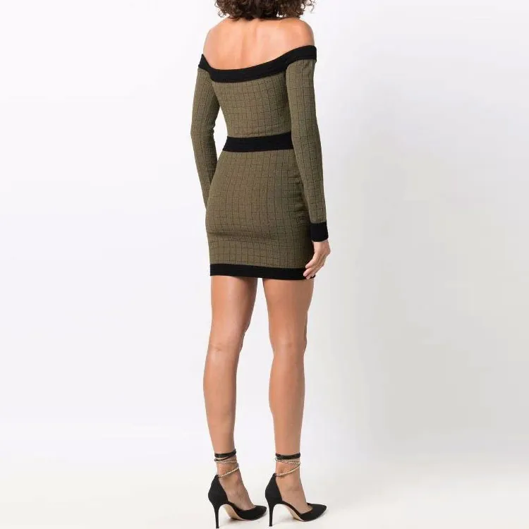 BALMAIN Long-Sleeved Dresses Women's Green-2