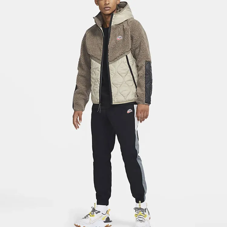 Nike Velvet Jackets Men Camel-2