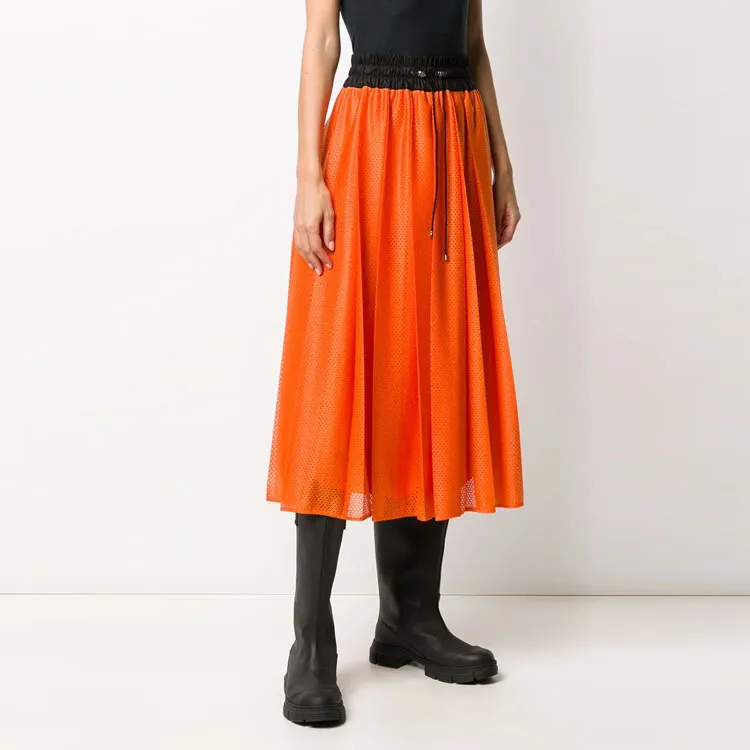 Moncler Casual Long Skirts Women's Orange-2