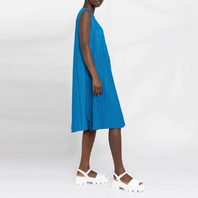 PLEATS PLEASE ISSEY MIYAKE Sleeveless Dresses Women's Blue-3