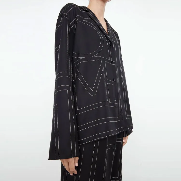 TOTEME Monogram Monogram Buttoned Pyjama Shirt-2