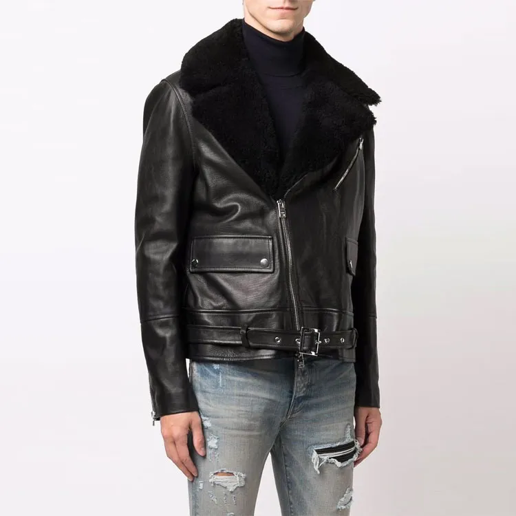 AMIRI Leather Jackets Men Black-3