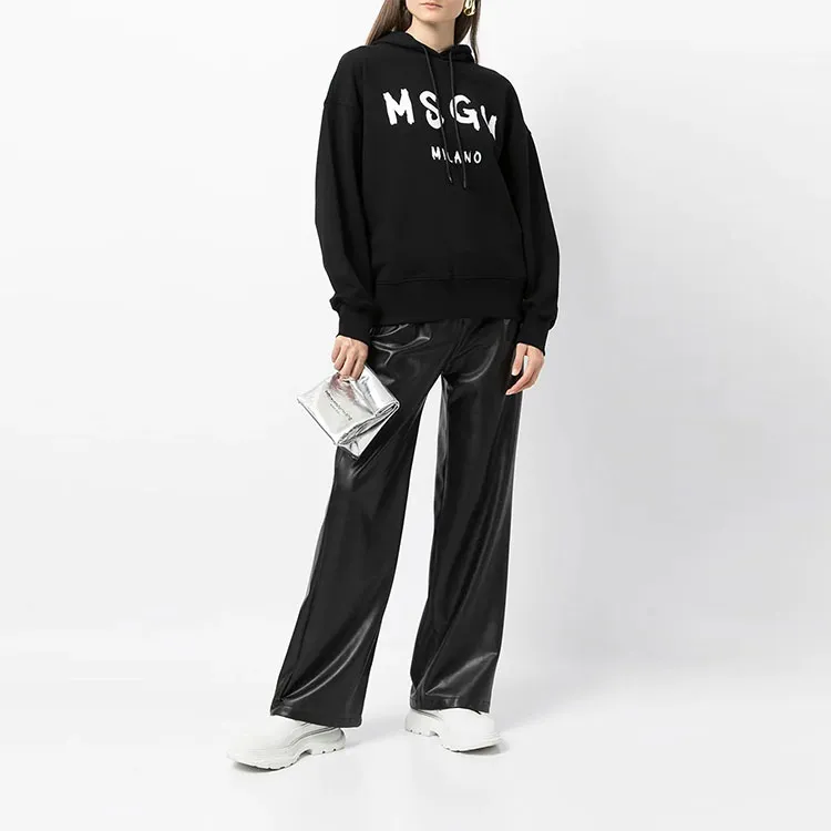 MSGM Logo Printed Drawstring Hoodie-1