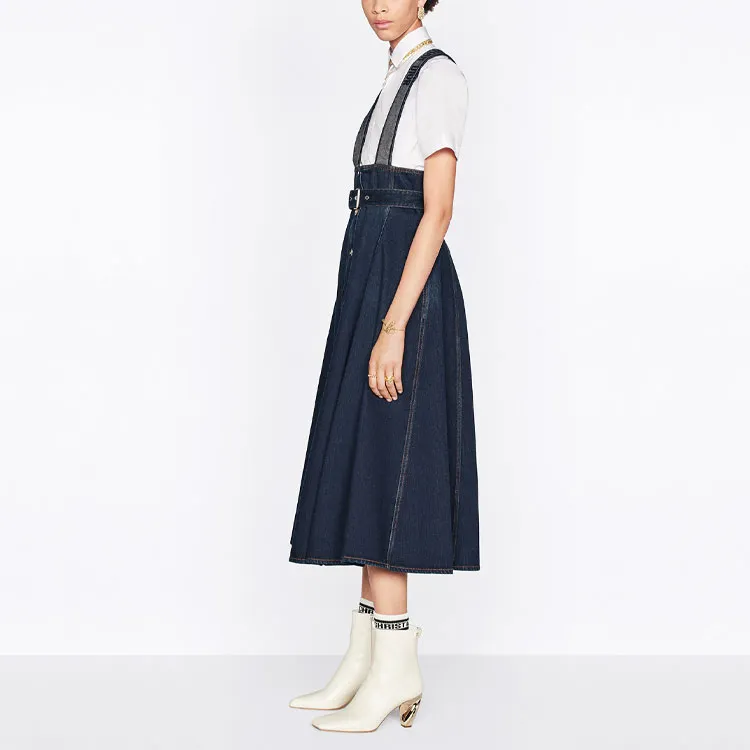 DIOR SS22 Cruise Couture Denim Short Skirts Women's Dark Blue-4