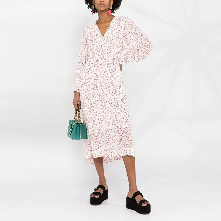 GANNI Long-Sleeved Dresses Women's Pink-1