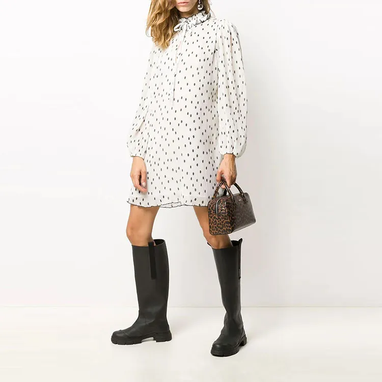 GANNI Long Sleeved Dresses Women's White-1