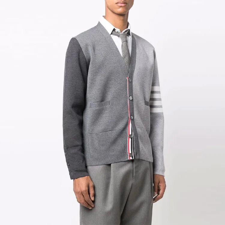 THOM BROWNE 4 bar Wool Cardigan-3