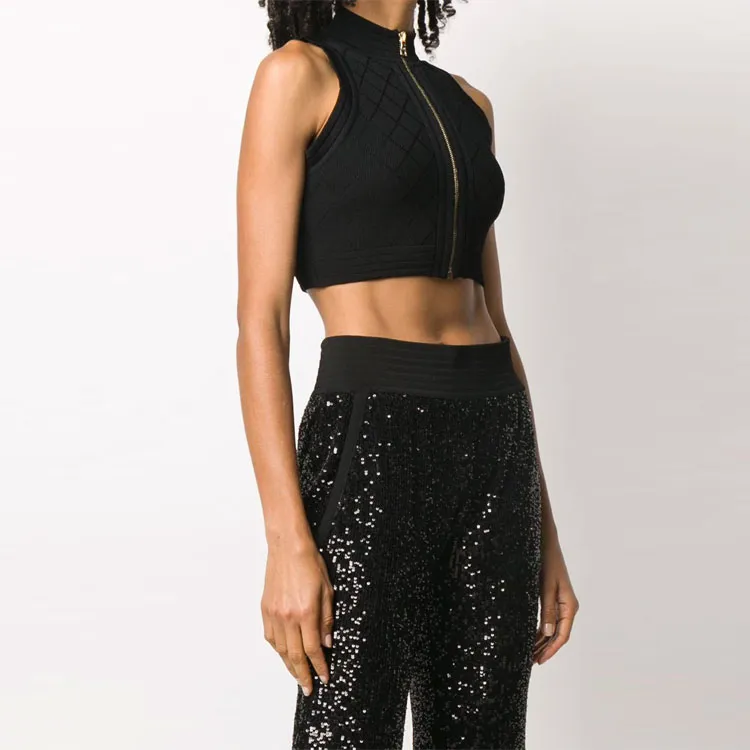 BALMAIN FW21 Crop Top Women's Black-3