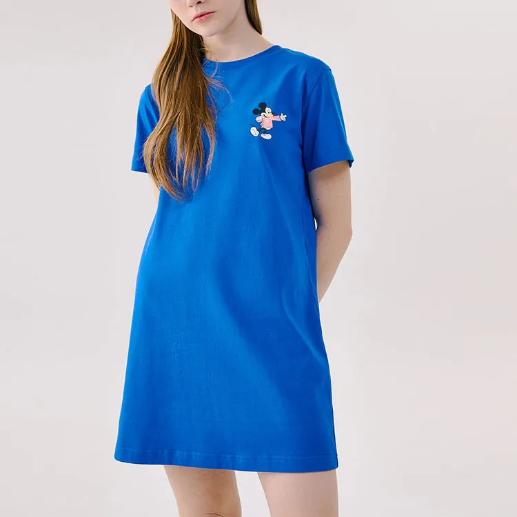 Disney X MLB X Disney Short Sleeved Dresses Women's Blue-2