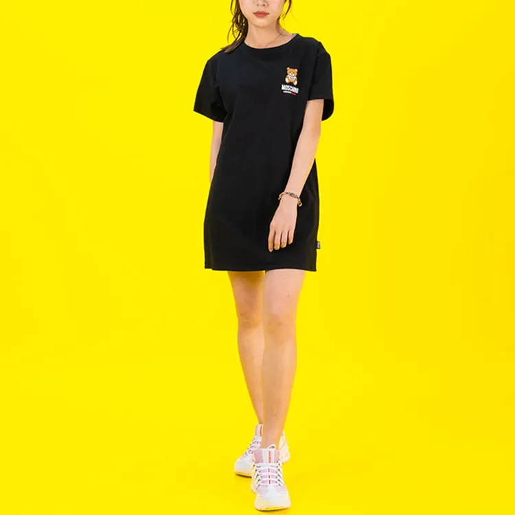 MOSCHINO Short Sleeved Dresses Women's Black-3