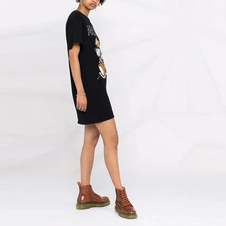 MOSCHINO Short Sleeved Dresses Women's Black-2