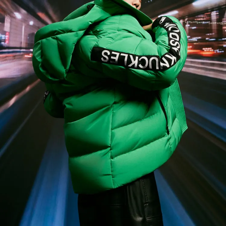 Moose Knuckles FW21 Letter Hooded Down Jacket Men's Green-1