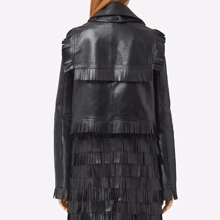Burberry 2020s Fringed Leather Jacket-4