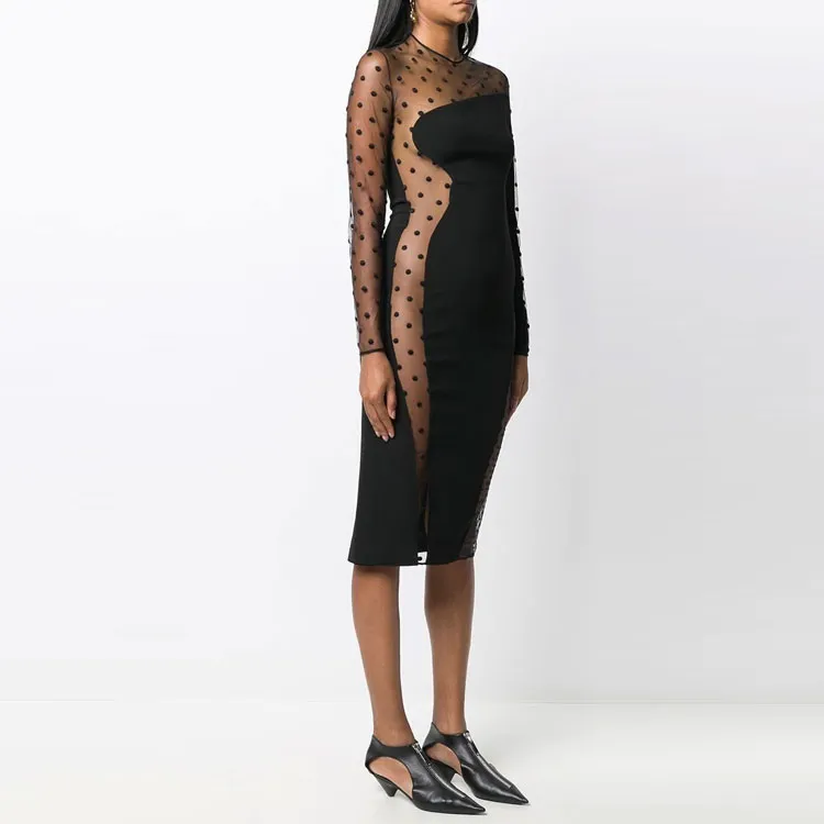 Stella McCartney Long-Sleeved Dresses Women's Black-3