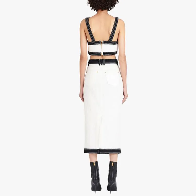 BALMAIN Casual Long Skirts Women's White-2