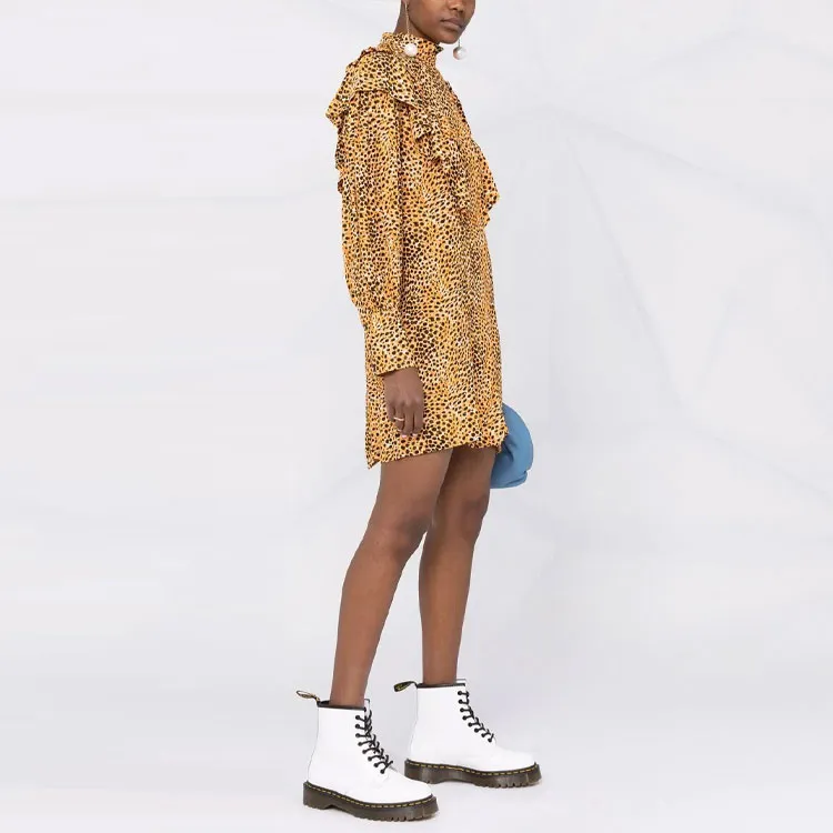 GANNI Long-Sleeved Dresses Women's Yellow-3