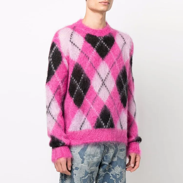 MARNI Argyle Mohair Crewneck Sweater-3