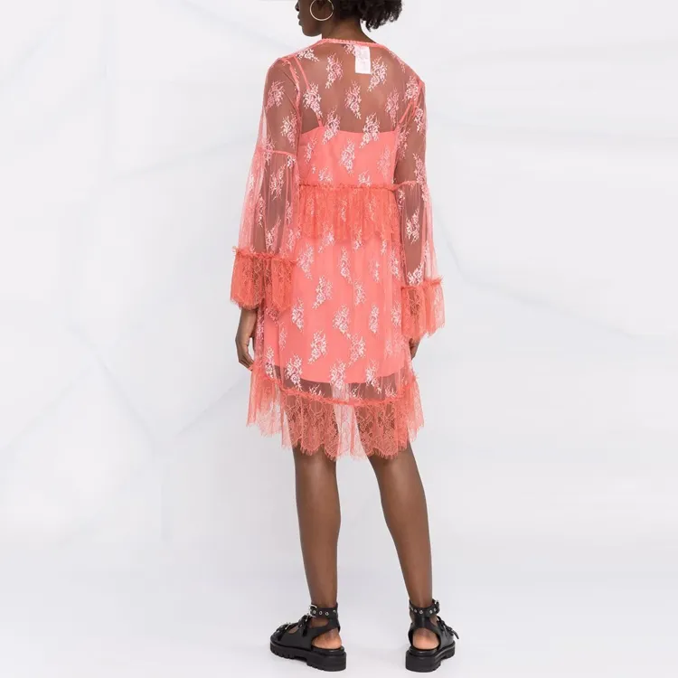 PINKO Long-Sleeved Dresses Women's Orange Pink-2
