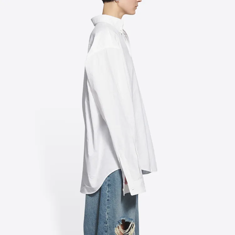 Balenciaga Long Sleeve Large Fit Shirt 'White'-5