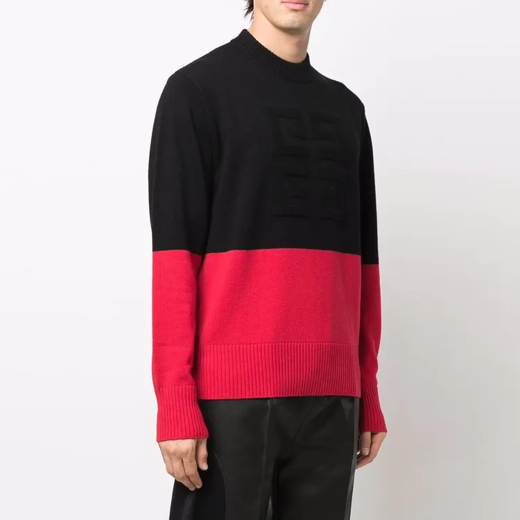 Givenchy Cashmere Sweaters Men Black Red-1