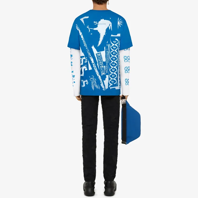 Givenchy Oversized Double Layer Print Long Sleeve T Shirt-4