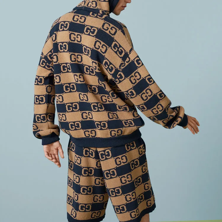 GUCCI Monogrammed Intarsia Drawstring Hoodie-3