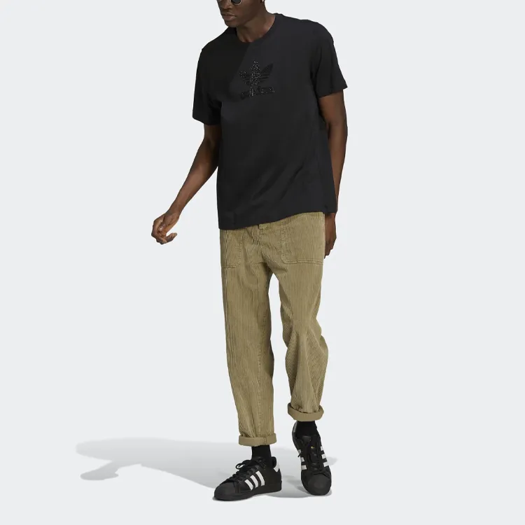 Adidas Originals Rhinestone T-Shirts Men Black-3