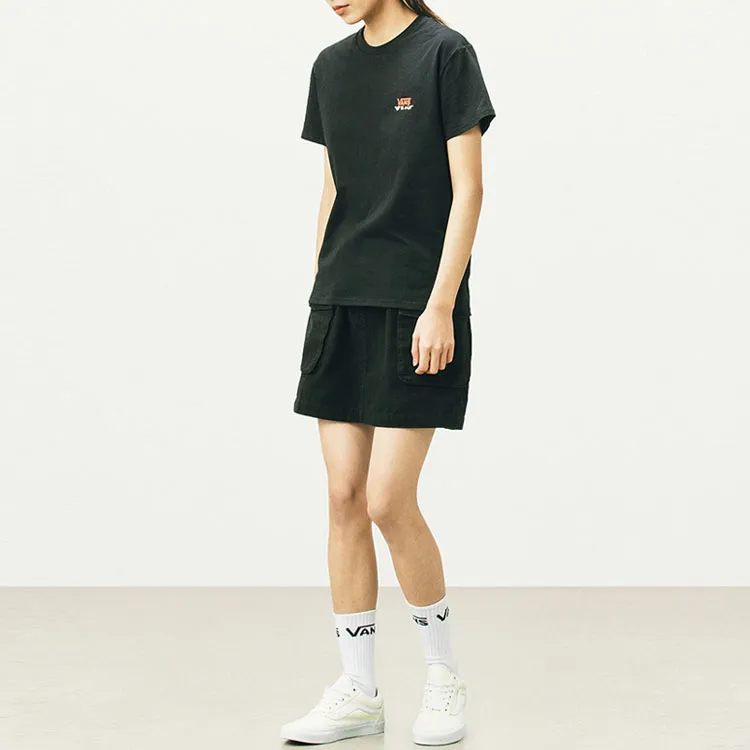 Vans Drop Shoulder Sleeve T Shirt Women's Black-4