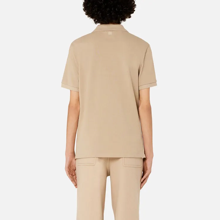 Ami Paris Monogram embroidered Cotton Polo Shirt-2