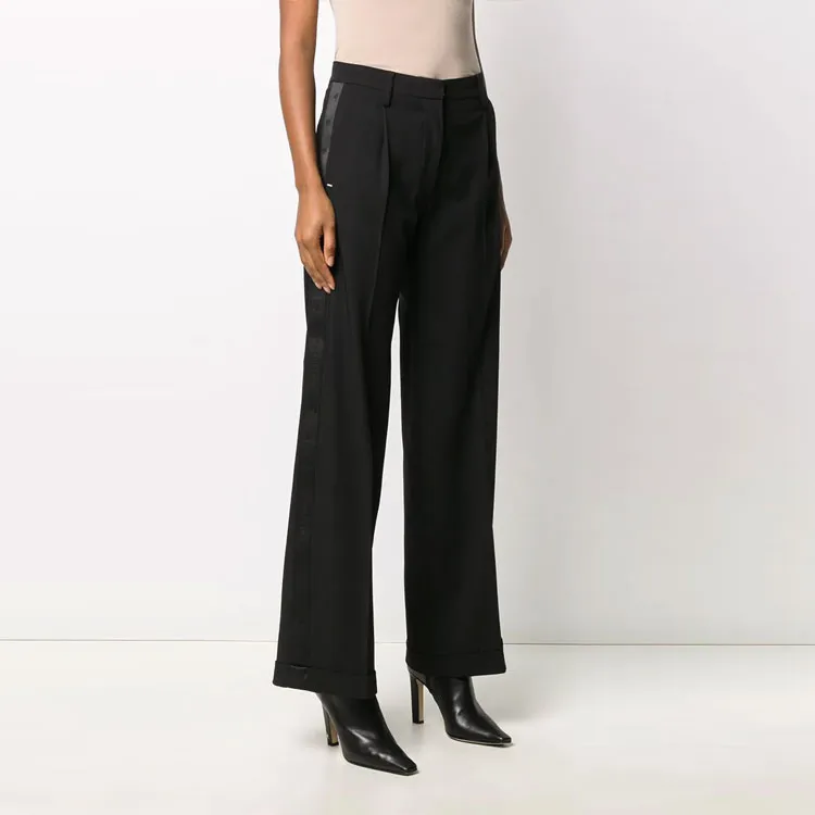 OFF-WHITE Logo Tape Wide Leg Pants-3