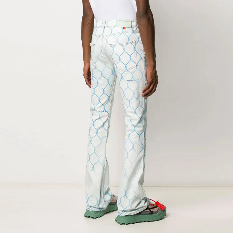 OFF WHITE Fence Bleached Skinny Fit Denim Jeans-3