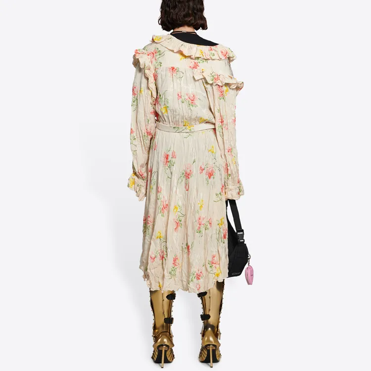 Balenciaga Vintage Flower Off Shoulder Dress-3